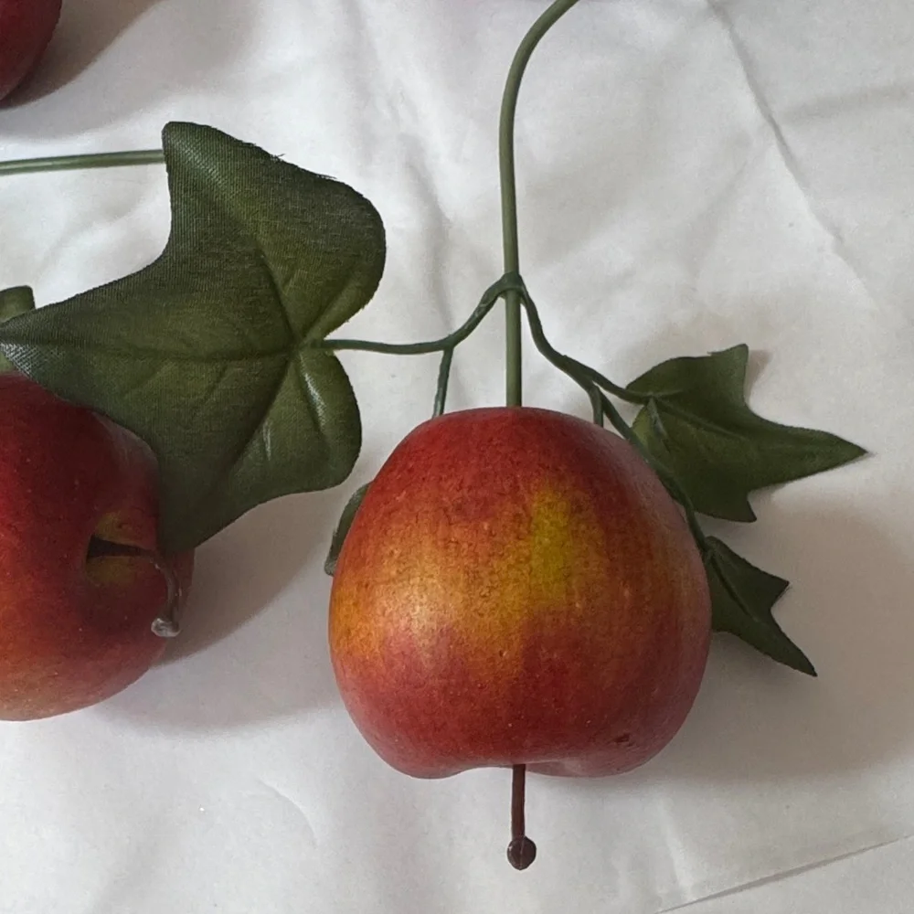 Festive Red Apple ornament real like can be added to Garland 15 count